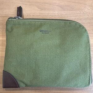 NWT - Shinola Green Toiletry Bag with Brown Accents (Unopened)